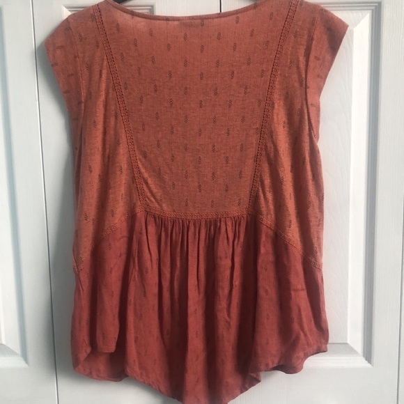Lucky Brand Pink/Peach Flowy Embroidered Top, Size Large - Picture 10 of 12